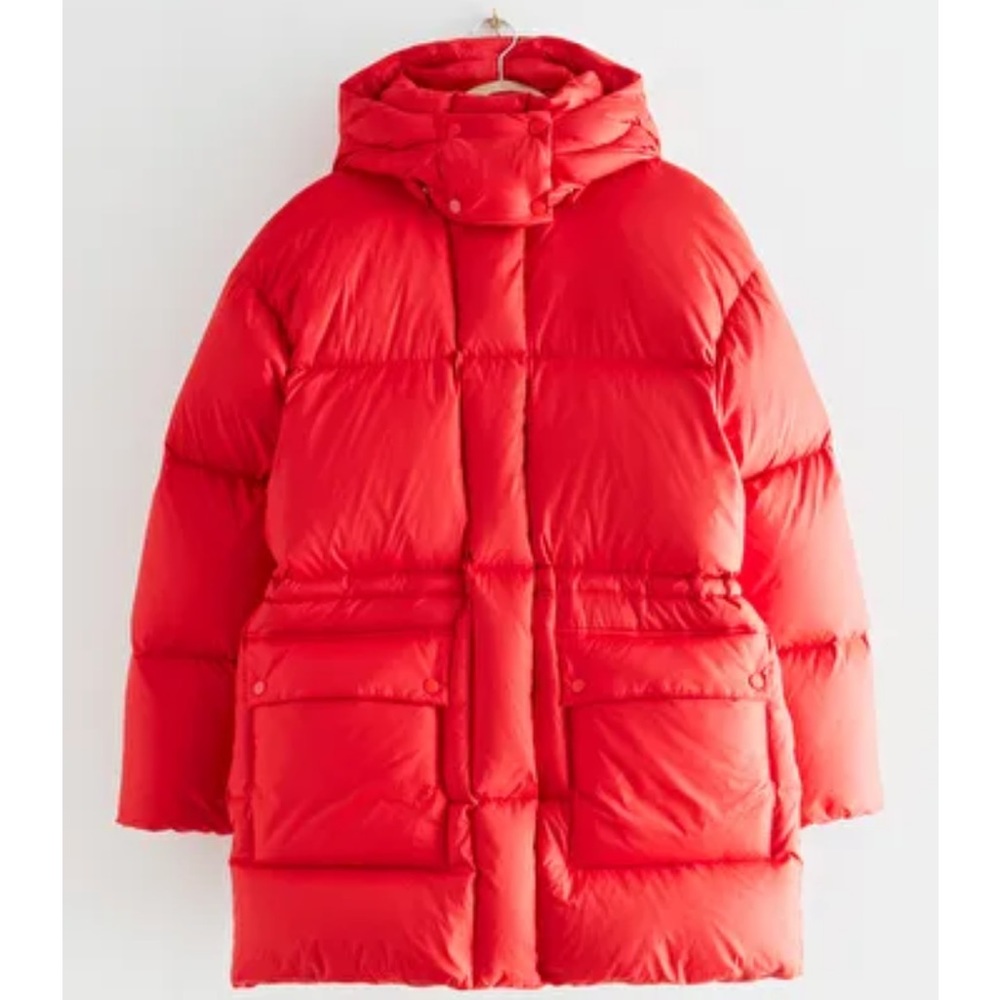 & Other Stories Recycled Down Puffer in Cherry 🍒